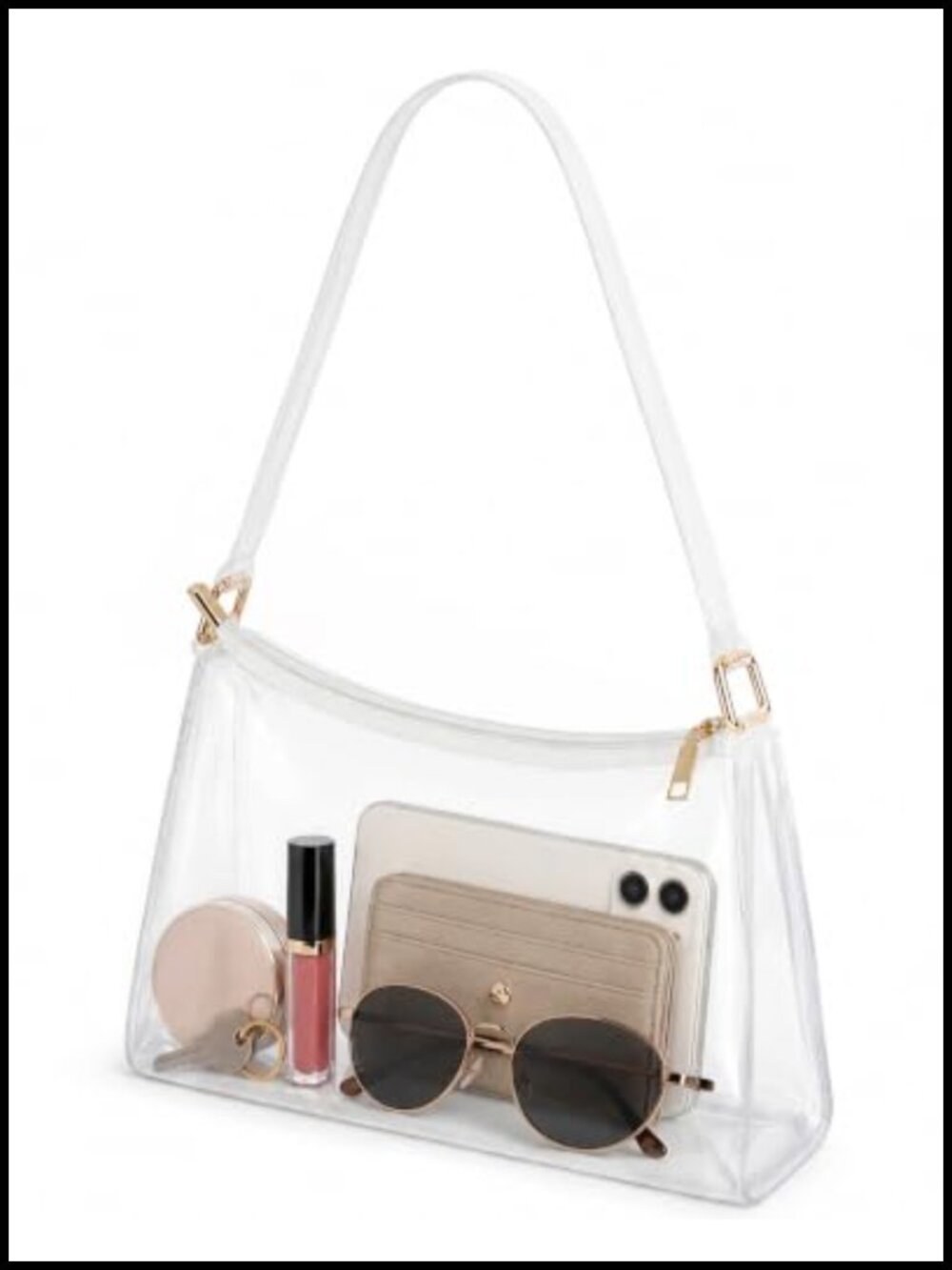 PVC Clear Shoulder Bag Stadium Approved Concert Purse Water-Resistant